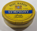 Vintage Mac Baren Symphony Ready Rubbed 3 1/2 oz Tin Metal Pipe Tobacco Container