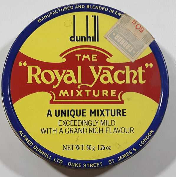 Vintage Dunhill The "Royal Yacht" Mixture A Unique Mixture 50g 1.76 oz Tin Metal Pipe Tobacco Container