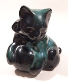 Vintage Blue Mountain Pottery 6" Tall Kitty Cat Kitten with Yarn Animal Figurine Ornament