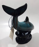 Vintage Blue Mountain Pottery 8" Tall Dolphin Animal Figurine Ornament