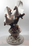 Vintage Capodimonte Large 18" Tall Porcelain Pottery Bird Sculpture Made in Italy - Chipped Flowers
