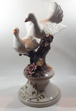 Vintage Capodimonte Large 18" Tall Porcelain Pottery Bird Sculpture Made in Italy - Chipped Flowers