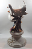 Vintage Capodimonte Large 18" Tall Porcelain Pottery Bird Sculpture Made in Italy - Chipped Flowers