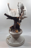 Vintage Capodimonte Large 18" Tall Porcelain Pottery Bird Sculpture Made in Italy - Chipped Flowers