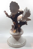Vintage Capodimonte Large 18" Tall Porcelain Pottery Bird Sculpture Made in Italy - Chipped Flowers