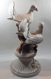 Vintage Capodimonte Large 18" Tall Porcelain Pottery Bird Sculpture Made in Italy - Chipped Flowers