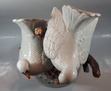 Vintage Capodimonte Large 18" Tall Porcelain Pottery Bird Sculpture Made in Italy - Chipped Flowers
