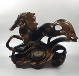 Vintage Anker Horse Running Copper Toned Ceramic Animal Sculpture Clock Made in Germany - Repaired Mane