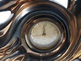 Vintage Anker Horse Running Copper Toned Ceramic Animal Sculpture Clock Made in Germany - Repaired Mane