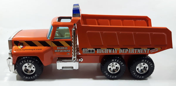 Nylint Highway Department Dump Truck Orange Pressed Steel 17" Long Die Cast Toy Car Vehicle