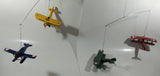 Vintage Hanging Mobile 1920s Style Airplanes Bi-Planes in Blue, Yellow, Red, Green with Part of Original Box