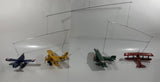 Vintage Hanging Mobile 1920s Style Airplanes Bi-Planes in Blue, Yellow, Red, Green with Part of Original Box