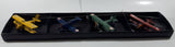 Vintage Hanging Mobile 1920s Style Airplanes Bi-Planes in Blue, Yellow, Red, Green with Part of Original Box