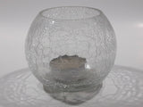 Crackle Glass Tealight Candle Holder 3" Tall 4" Wide