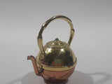 Vintage Teapot Kettle Brass and Copper 2 1/4" Tall Miniature Dollhouse Size Furniture