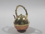Vintage Teapot Kettle Brass and Copper 2 1/4" Tall Miniature Dollhouse Size Furniture