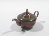 Vintage Teapot Kettle with Removable Lid Brass and Copper 1 1/2" Tall Miniature Dollhouse Size Furniture 75651 Made in England