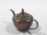 Vintage Teapot Kettle with Removable Lid Brass and Copper 1 1/2" Tall Miniature Dollhouse Size Furniture 75651 Made in England