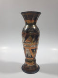 Vintage Pyramids Themed 6" Tall Brass and Copper Metal Vase