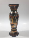 Vintage Pyramids Themed 6" Tall Brass and Copper Metal Vase