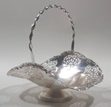 Vintage Silver Plated Brass Metal Candy Dish with Handle 4" x 6"
