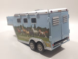 Breyer Animal Creations Horse Trailer Light Blue Plastic Die Cast Toy Car Vehicle Missing Part of Roof Cover