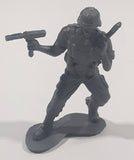 Grey Army Military Soldier 2" Tall Plastic Toy Figure