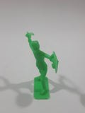 Green Army Military Soldier with Sword and Shield 2 3/8" Tall Plastic Toy Figure