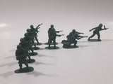 Set of 10 Green Army Military Soldiers 2" Tall Plastic Toy Figures