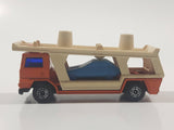 Vintage 1976 Lesney Matchbox Superfast No. 11 Car Transporter Semi Truck Orange Die Cast Toy Car Vehicle Made in England - Missing Top Level Cars