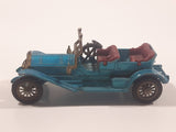 Vintage Lesney Matchbox Models of YesterYear No. Y-12 1909 Thomas Flyabout Teal Blue Die Cast Toy Antique Car Vehicle Missing Roof