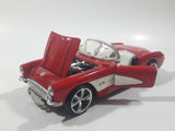Sunnyside Superior No. 7708 1957 Corvette Red 1/24 Scale Die Cast Toy Car Vehicle with Opening Doors and Hood