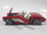 Sunnyside Superior No. 7708 1957 Corvette Red 1/24 Scale Die Cast Toy Car Vehicle with Opening Doors and Hood