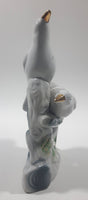 White Love Birds 8" Tall Porcelain Ceramic Bird Sculpture