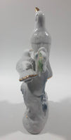White Love Birds 8" Tall Porcelain Ceramic Bird Sculpture