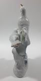 White Love Birds 8" Tall Porcelain Ceramic Bird Sculpture