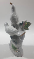 White Love Birds 8" Tall Porcelain Ceramic Bird Sculpture