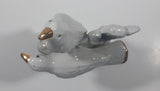 White Love Birds 8" Tall Porcelain Ceramic Bird Sculpture