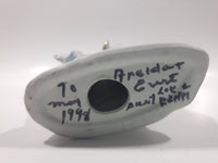 White Love Birds 8" Tall Porcelain Ceramic Bird Sculpture