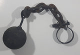 Antique Very Heavy 3 1/2" Cannonball Ball and Chain Ankle Cuff 18" Long