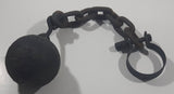 Antique Very Heavy 3 1/2" Cannonball Ball and Chain Ankle Cuff 18" Long