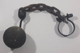 Antique Very Heavy 3 1/2" Cannonball Ball and Chain Ankle Cuff 18" Long