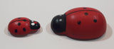 Lady Bugs Hand Painted 5/8" and 1 1 /4" Small Wood Figures