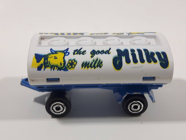 Majorette Milky The Good Milk Trailer White and Blue Die Cast Toy Vehicle Busted Hitch