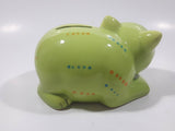 Green and Red Cat Ceramic Coin Bank 5" Long
