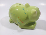 Green and Red Cat Ceramic Coin Bank 5" Long