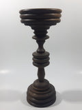 Pedestal Style Wood Candle Stick Holder 9 1/4" Tall