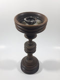 Pedestal Style Wood Candle Stick Holder 9 1/4" Tall