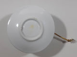 Blue and White Gold Trim Small Miniature 1 3/4" Tall Tea Cup and Saucer Hanging Ornament
