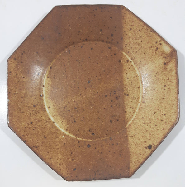 Vintage William Mason Brown Sand Tones Studio Pottery 6 1/4" Plate Signed Mason